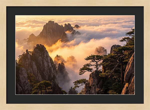 Huangshan Sunrise Over Clouds
