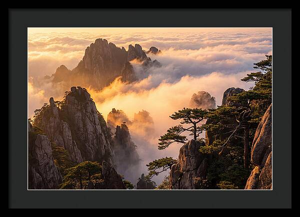 Huangshan Sunrise Over Clouds