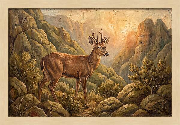 Huemul In Serene Landscape