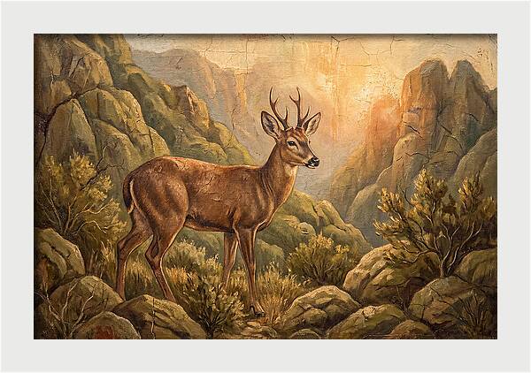 Huemul In Serene Landscape