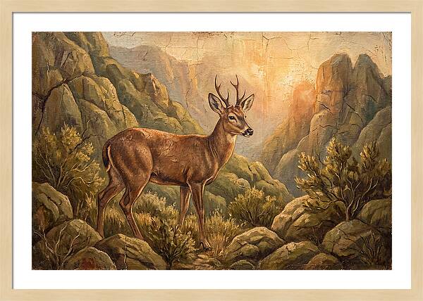 Huemul In Serene Landscape