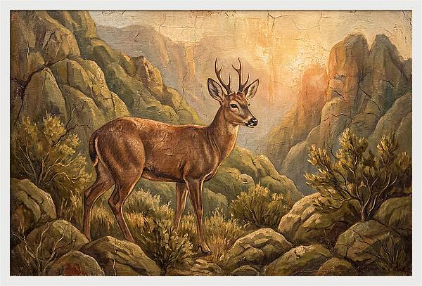 Huemul In Serene Landscape