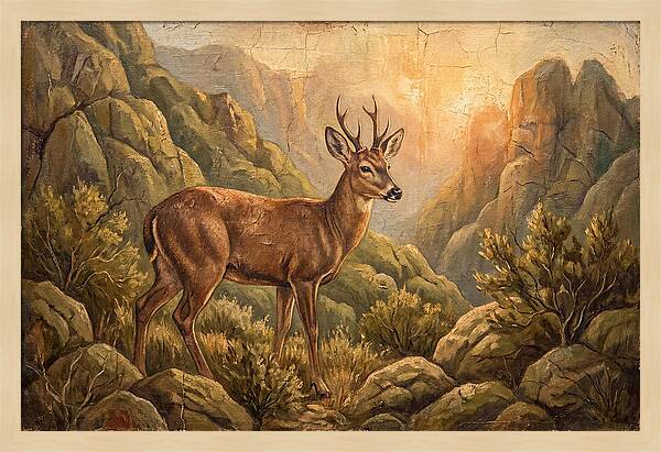 Huemul In Serene Landscape