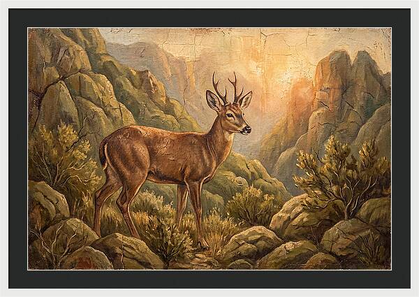 Huemul In Serene Landscape