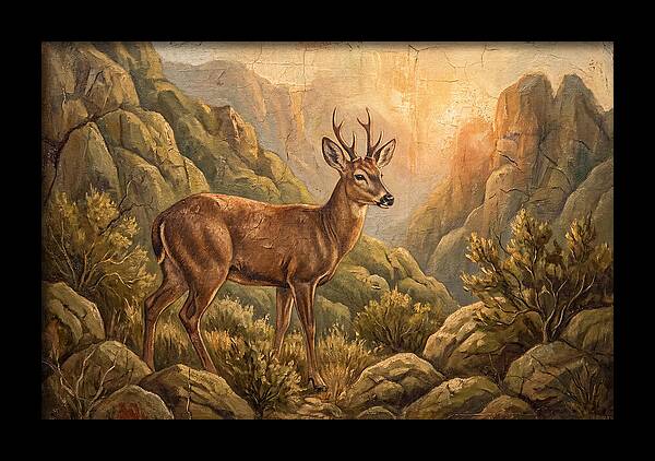 Huemul In Serene Landscape