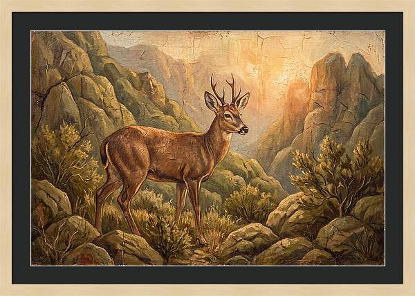 Huemul In Serene Landscape