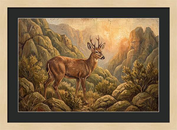 Huemul In Serene Landscape