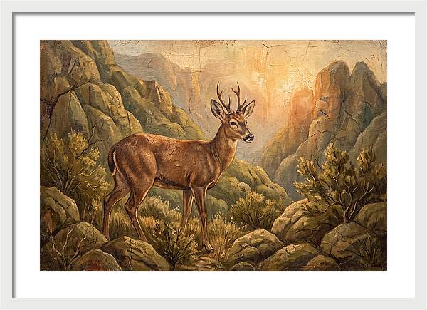 Huemul In Serene Landscape