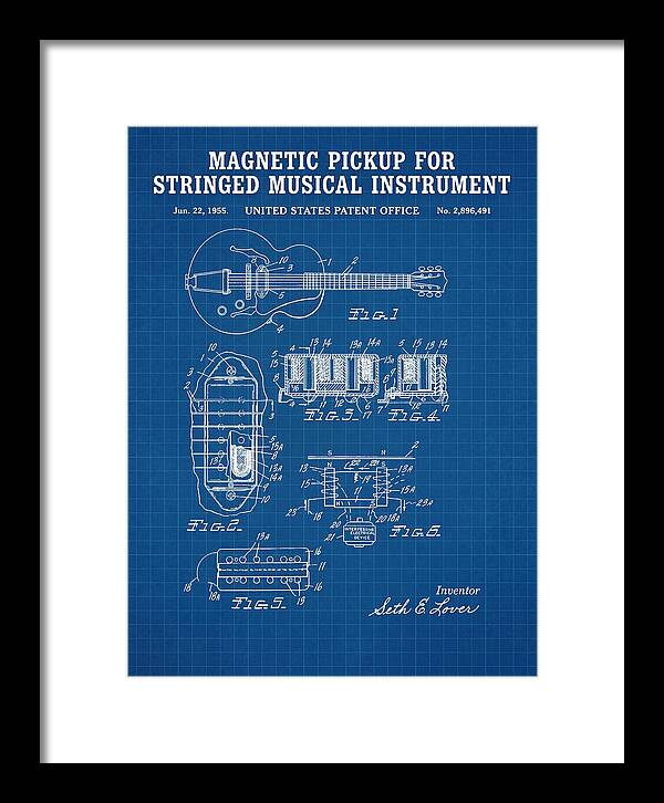 Humbucker Guitar Pickup Seth Lover Blueprint Patent Us2896491a