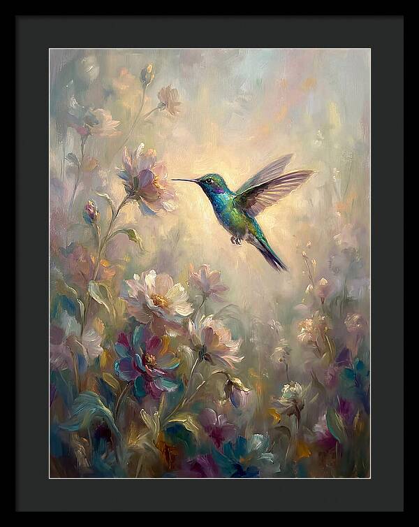 Hummingbird Among Blossoms