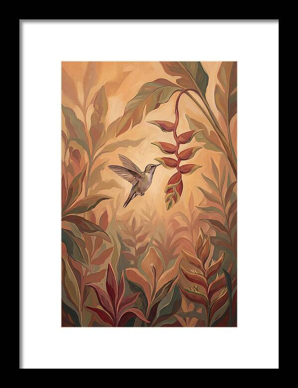 Hummingbird Among Tropical Foliage
