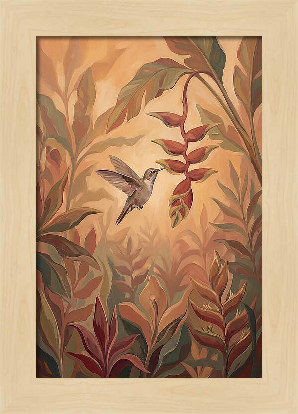 Hummingbird Among Tropical Foliage