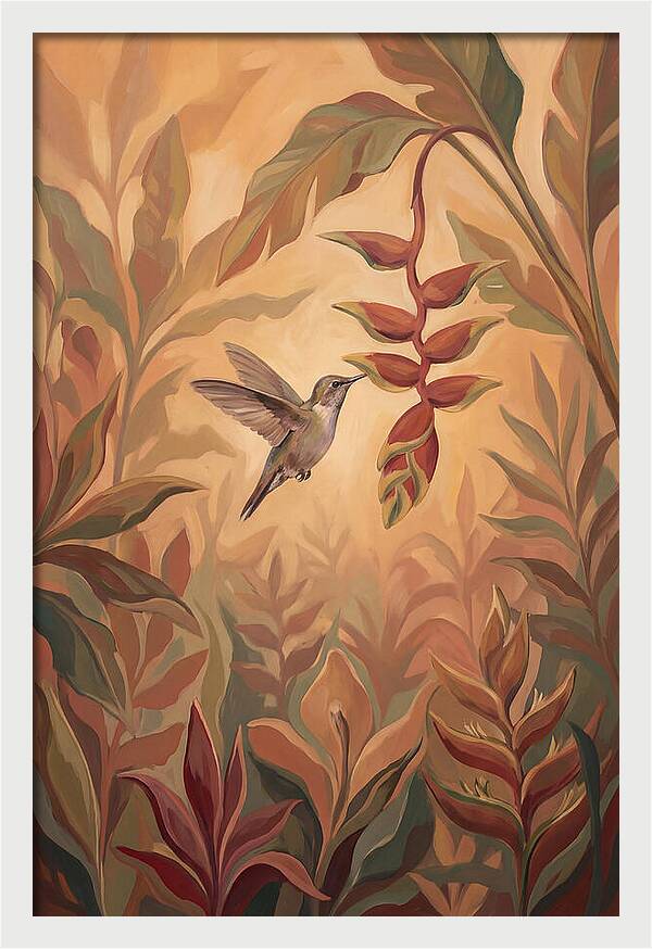Hummingbird Among Tropical Foliage