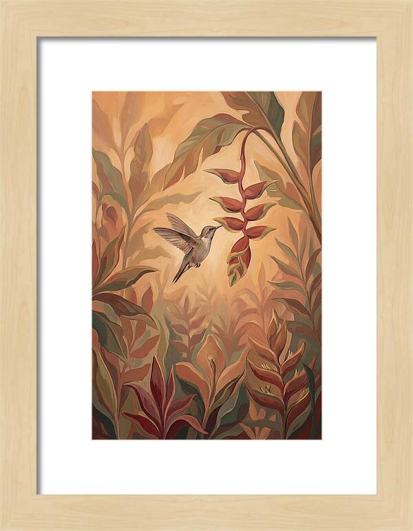 Hummingbird Among Tropical Foliage