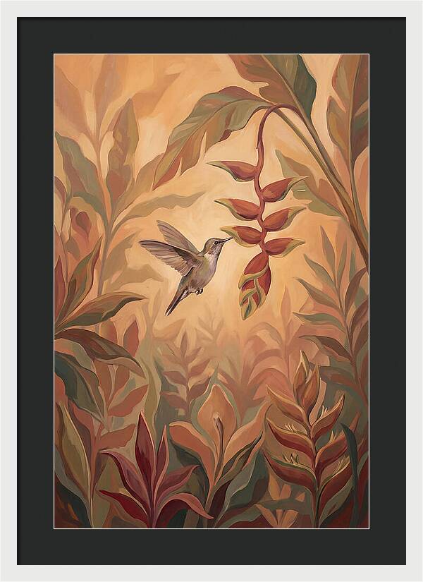 Hummingbird Among Tropical Foliage