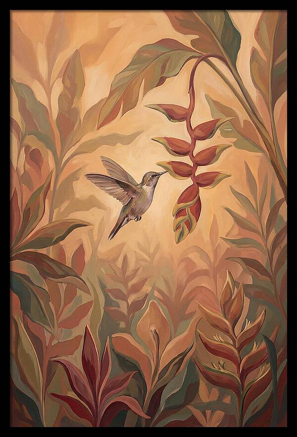 Hummingbird Among Tropical Foliage