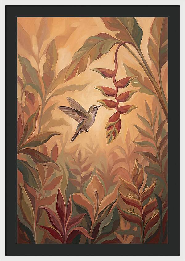 Hummingbird Among Tropical Foliage