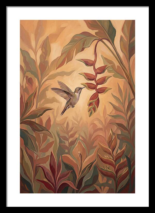 Hummingbird Among Tropical Foliage