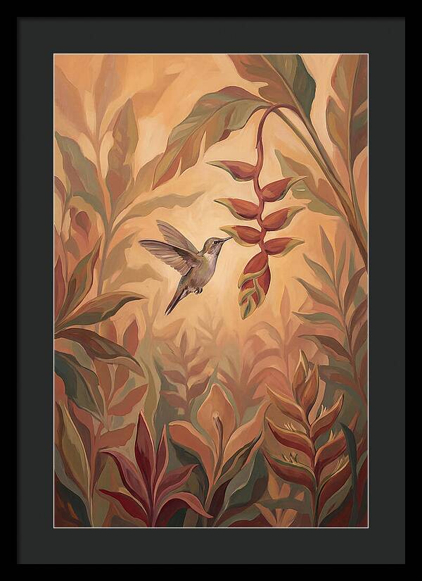 Hummingbird Among Tropical Foliage