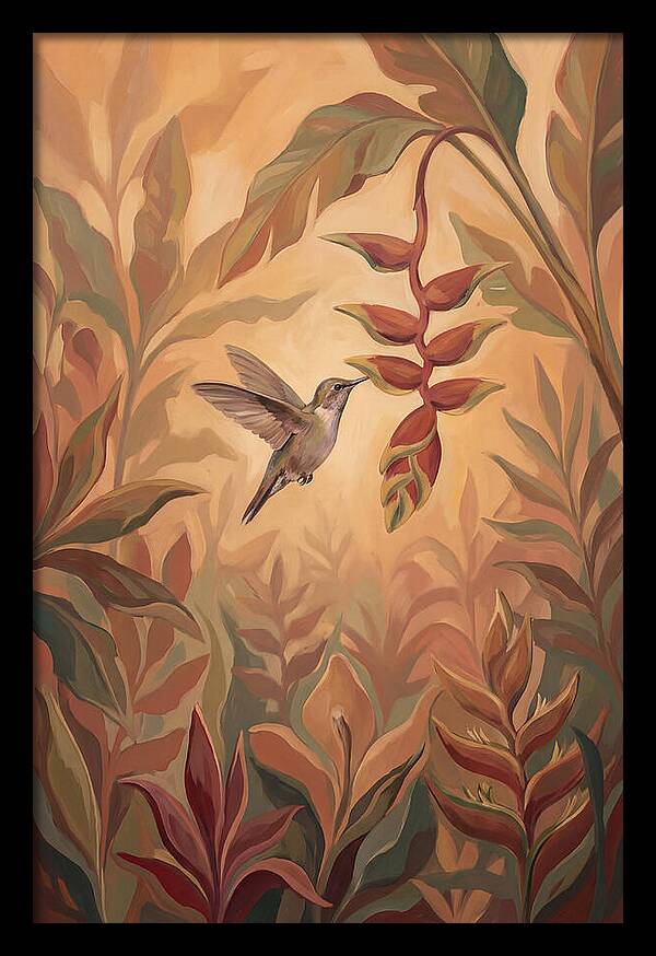 Hummingbird Among Tropical Foliage
