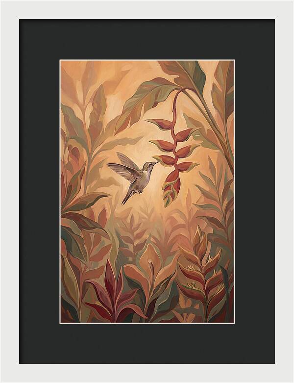 Hummingbird Among Tropical Foliage