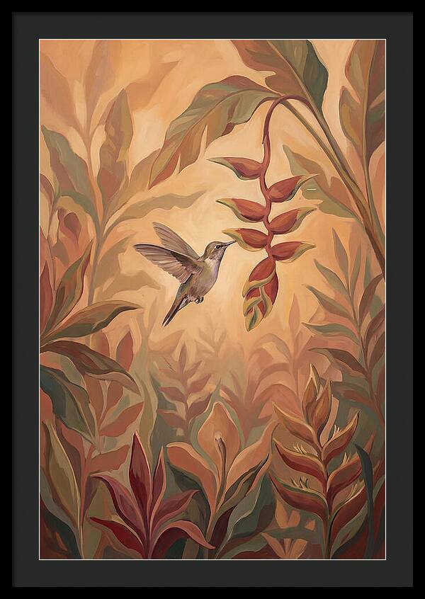 Hummingbird Among Tropical Foliage