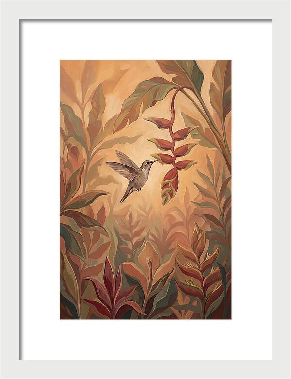 Hummingbird Among Tropical Foliage