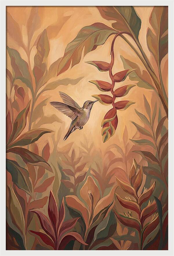 Hummingbird Among Tropical Foliage