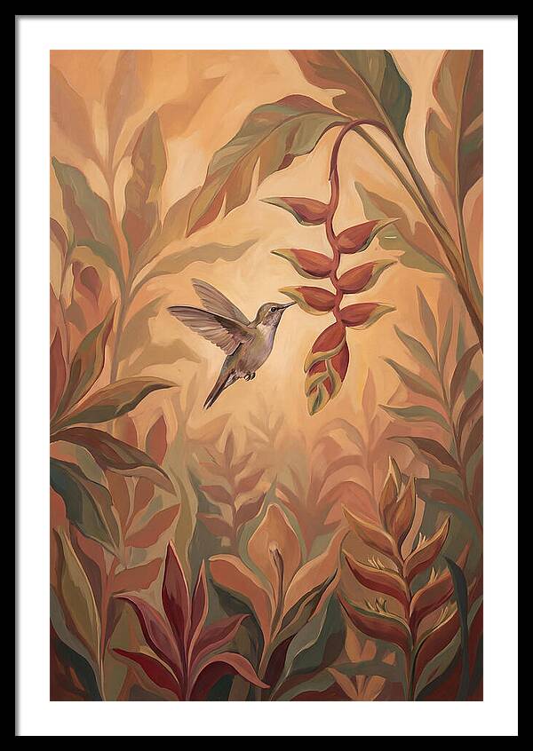 Hummingbird Among Tropical Foliage