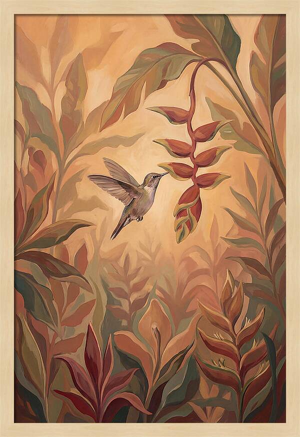 Hummingbird Among Tropical Foliage