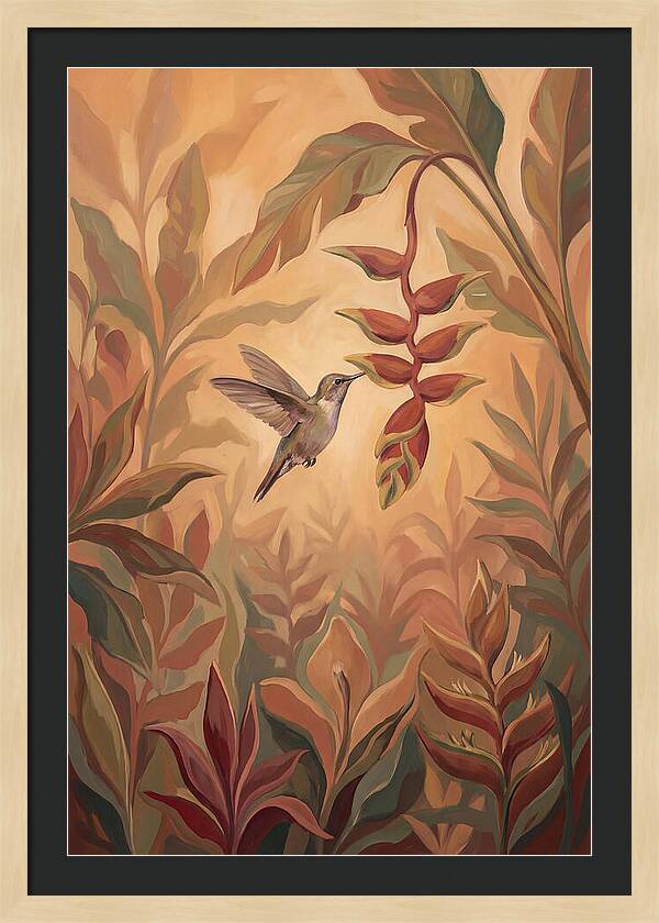 Hummingbird Among Tropical Foliage