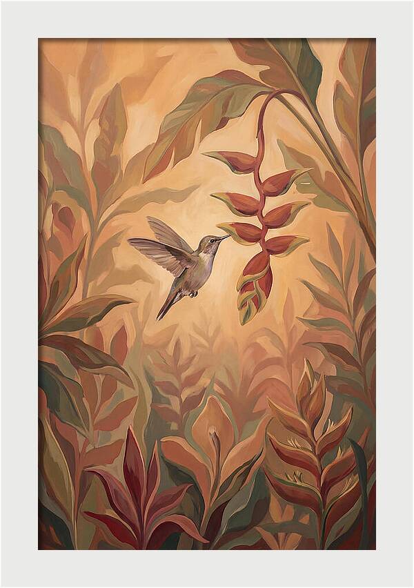 Hummingbird Among Tropical Foliage