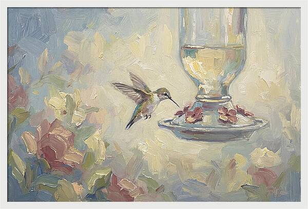 Hummingbird At Nectar Feeder