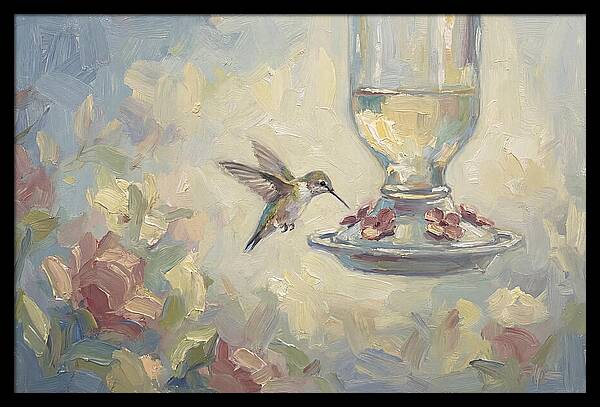 Hummingbird At Nectar Feeder