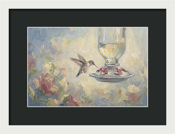 Hummingbird At Nectar Feeder