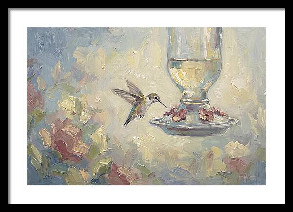 Hummingbird At Nectar Feeder