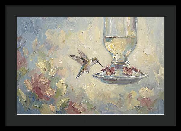Hummingbird At Nectar Feeder