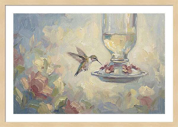 Hummingbird At Nectar Feeder