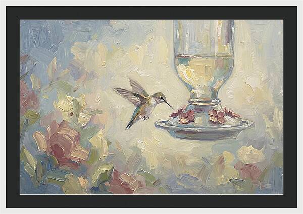 Hummingbird At Nectar Feeder