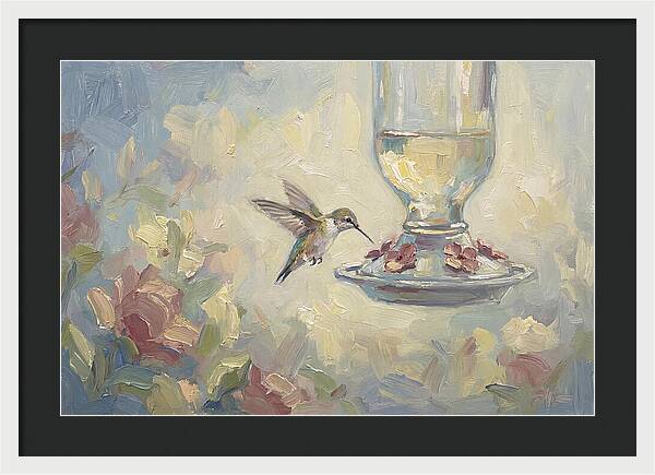 Hummingbird At Nectar Feeder