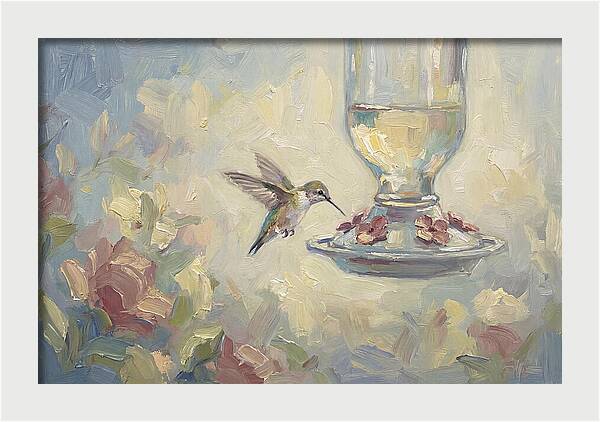 Hummingbird At Nectar Feeder