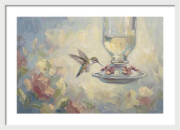 Hummingbird At Nectar Feeder