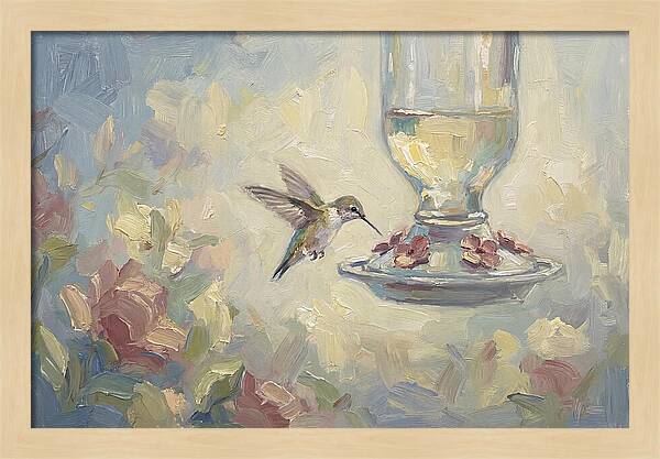 Hummingbird At Nectar Feeder