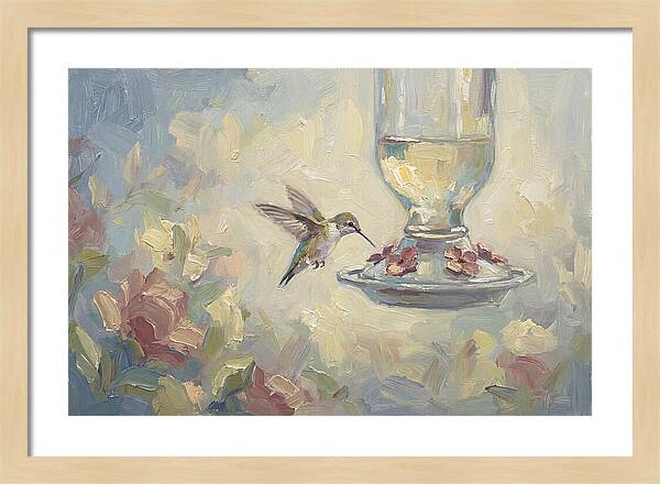 Hummingbird At Nectar Feeder