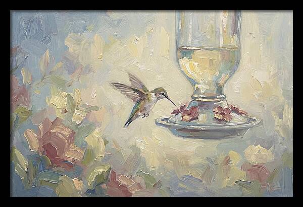 Hummingbird At Nectar Feeder