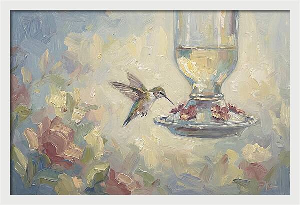 Hummingbird At Nectar Feeder