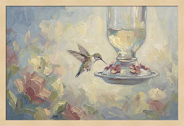 Hummingbird At Nectar Feeder