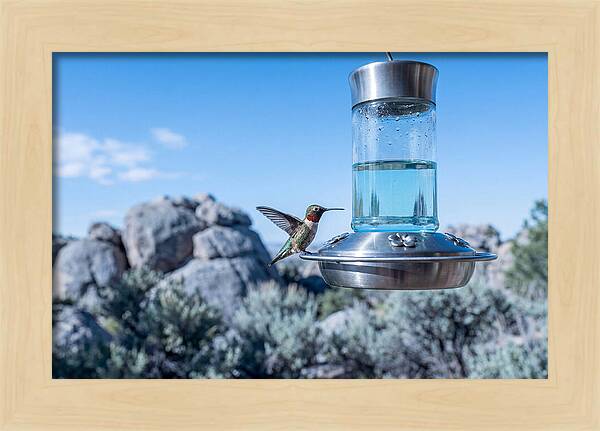 Hummingbird At Nectar Feeder