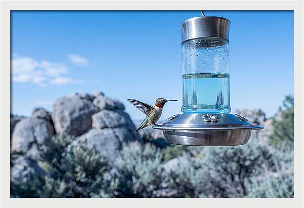 Hummingbird At Nectar Feeder