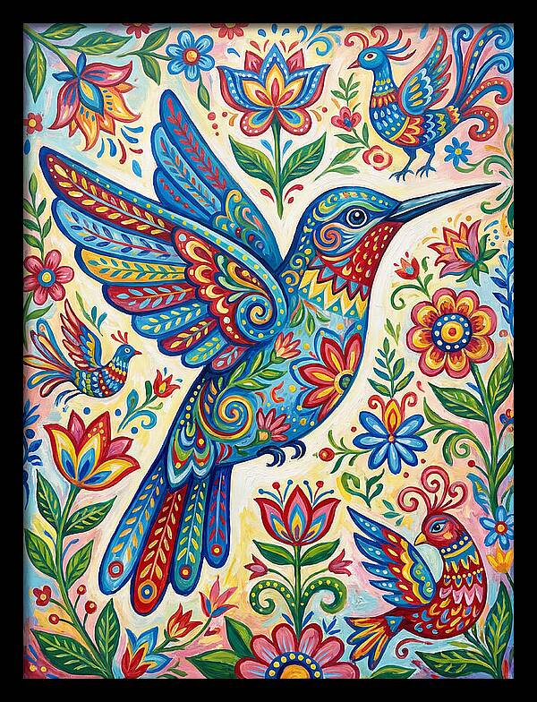 Hummingbird Folk Art